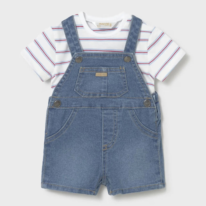 Mayoral baby boy's denim romper set - 01623.