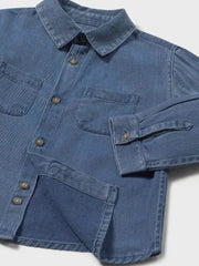 Mayoral denim shirt with two chest pockets.