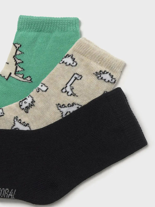 Closer look at the Mayoral dinosaur sock set.