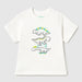 Mayoral white t-shirt with dinosaur print.