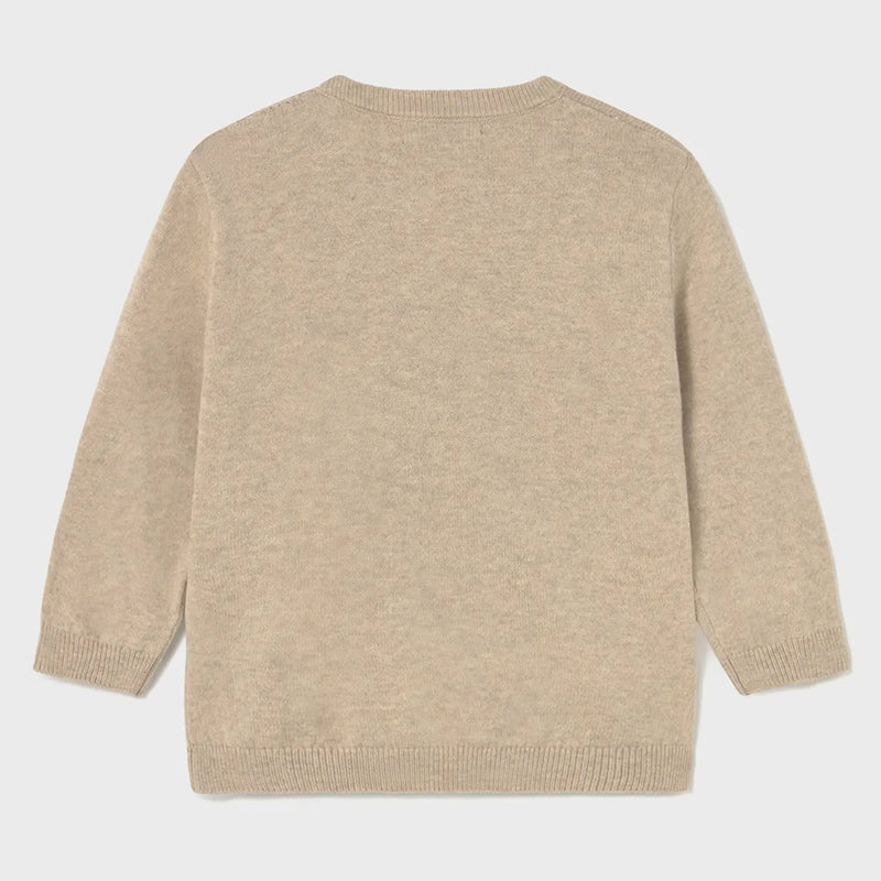 Rear view of the Mayoral beige doggy jumper.