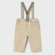 Back of the Mayoral beige trousers & braces.