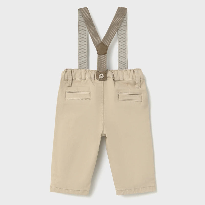 Back of the Mayoral beige trousers & braces.