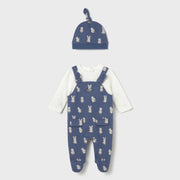 Mayoral arctic blue dungarees & hat - 02609.