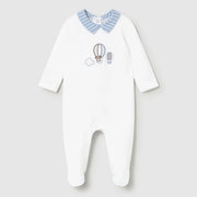 Mayoral boy's white embroidered babygrow - 01742.