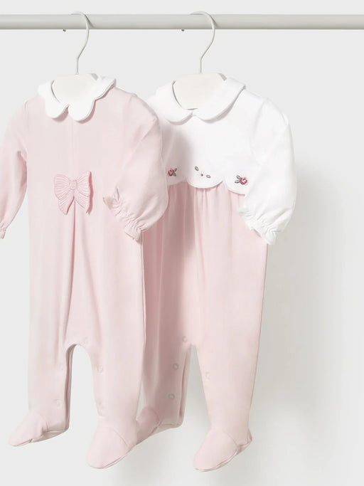 Mayoral pink embroidered babygrow - 01751.