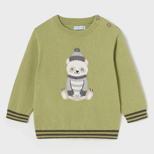 Mayoral green embroidered jumper - 02313.