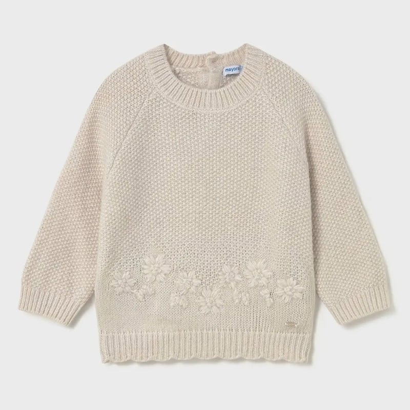 Mayoral baby girl's embroidered jumper - 02352.