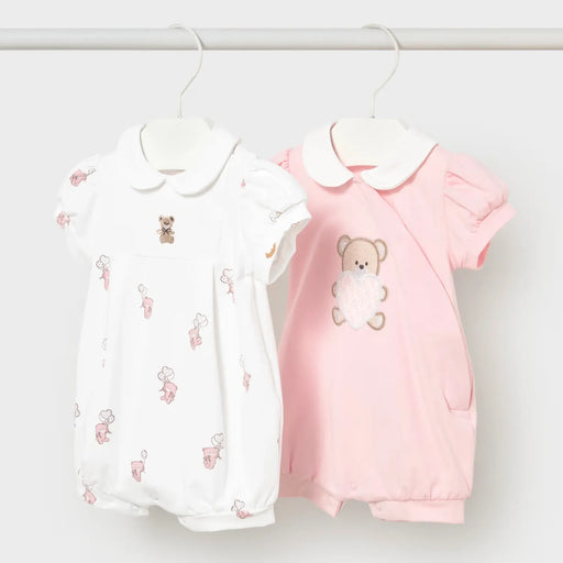 Mayoral baby girl's embroidered romper set - 01704.