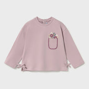 Mayoral girl's mauve embroidered top - 02087.