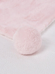 Mayoral faux fur blanket with faux fur bobbles.