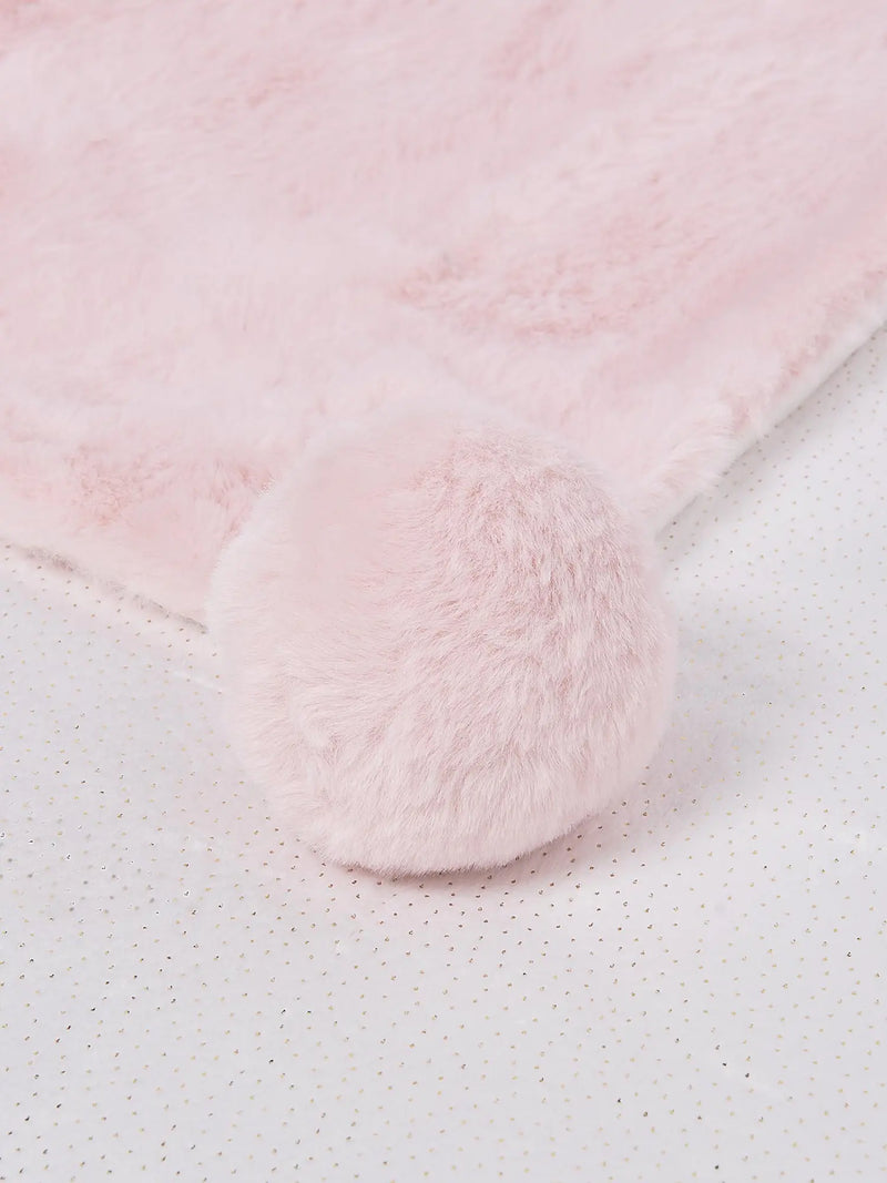 Mayoral faux fur blanket with faux fur bobbles.