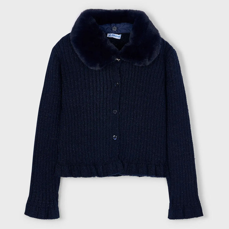 Mayoral girl's navy knitted cardigan - 04311.