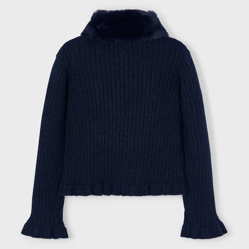 Back of the Mayoral knitted cardigan.