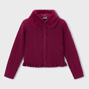 Mayoral girl's faux fur cardigan - 04324.