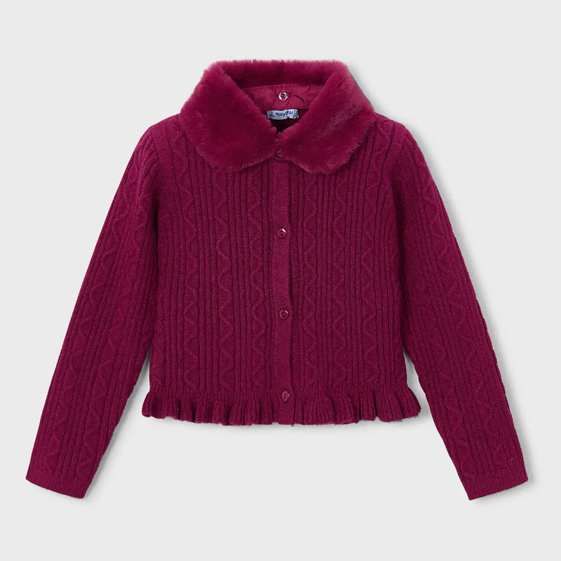 Mayoral girl's faux fur cardigan - 04324.