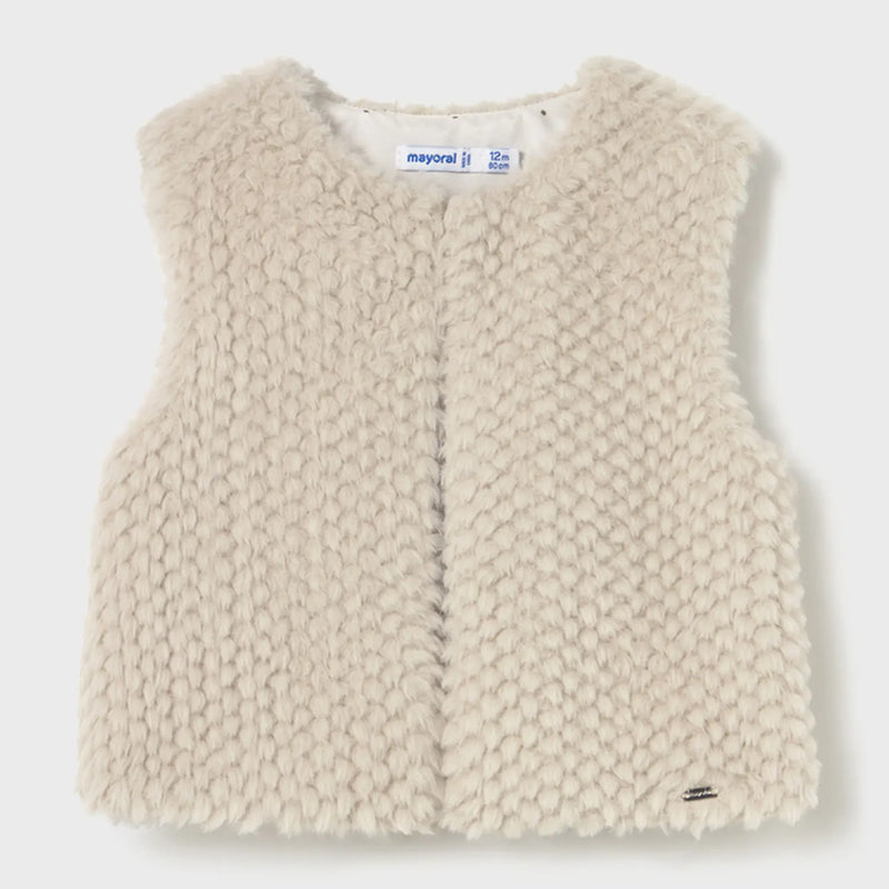 Mayoral baby girl's faux fur gilet - 02359.