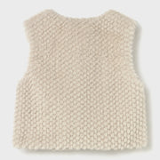 Back of the Mayoral beige faux fur gilet.