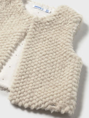 Mayoral faux fur gilet with textured faux fur lining.