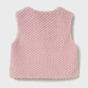 Back of the Mayoral pink faux fur gilet.