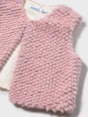 Closer look at the Mayoral faux fur gilet.