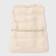 Back of the Mayoral beige faux fur gilet.