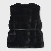 Back of the Mayoral black faux fur gilet.