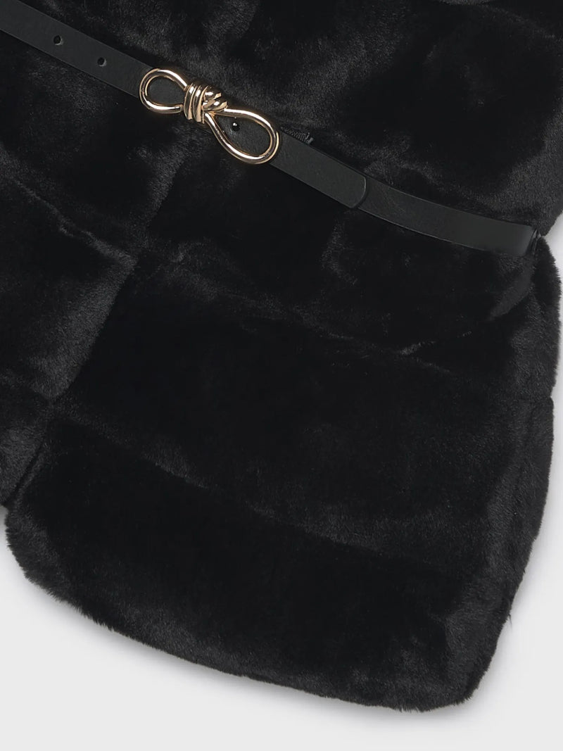 Closer look at the Mayoral faux fur gilet.