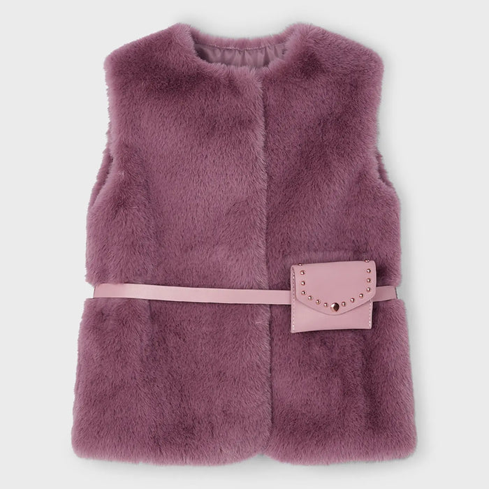 Mayoral purple faux fur gilet - 04365.