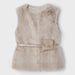 Mayoral girl's beige faux fur gilet - 04365.