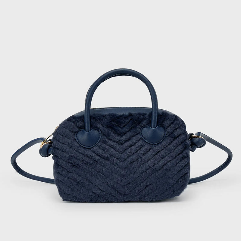 Mayoral navy faux fur handbag - 10084.