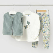 Mayoral faux fur vest & leggings set - 02784.