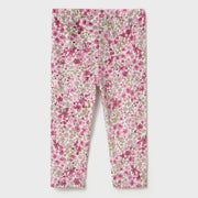 Baby girl's pink floral print leggings.