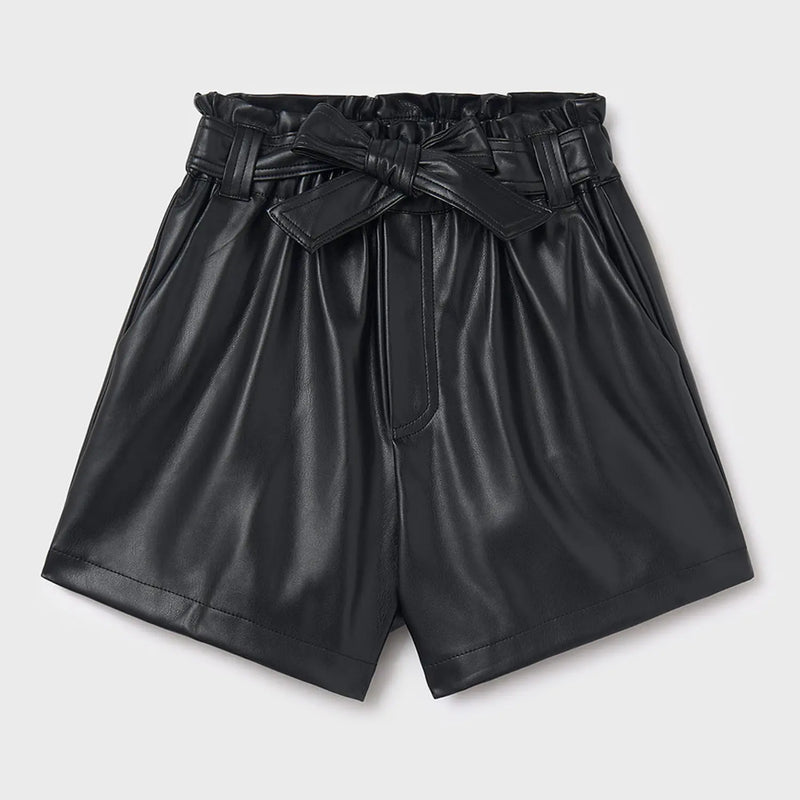 Mayoral girl's faux leather shorts - 07218.