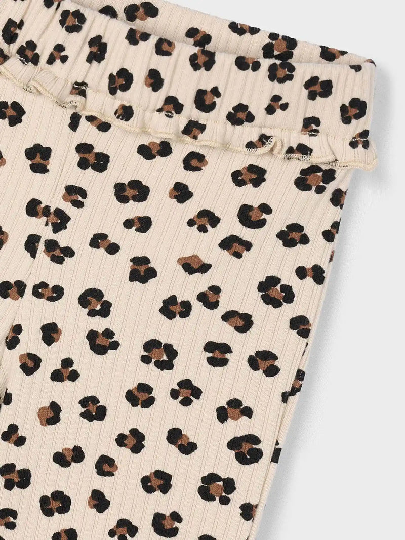 Closer view of the Mayoral leopard print leggings.