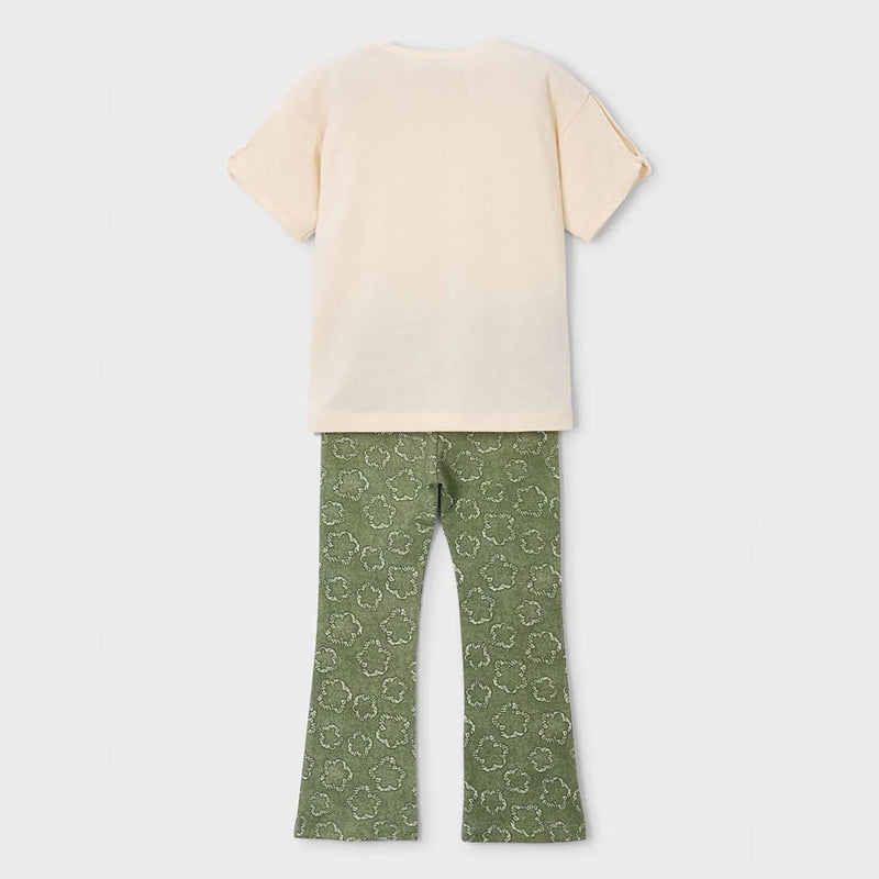 Back of the Mayoral girl's flared leggings set.