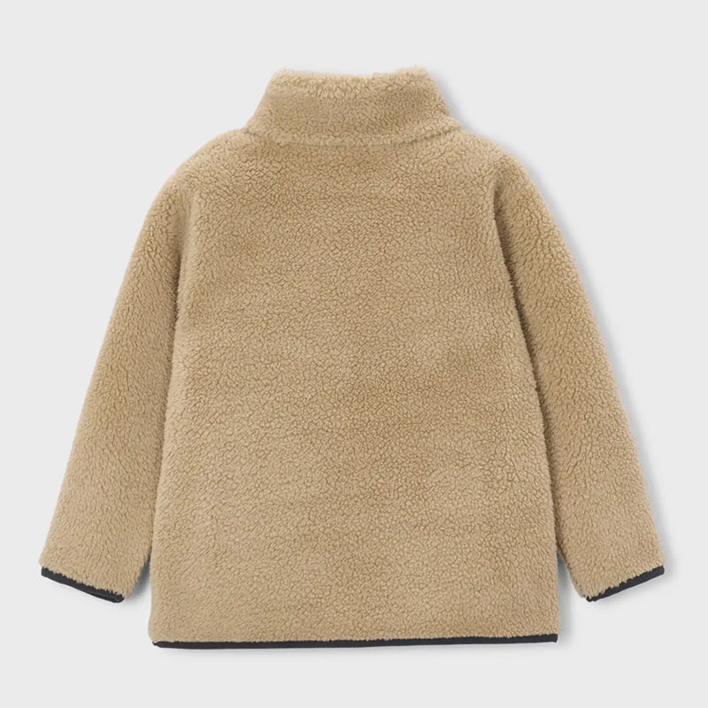 Back of the Mayoral brown fleece jacket.