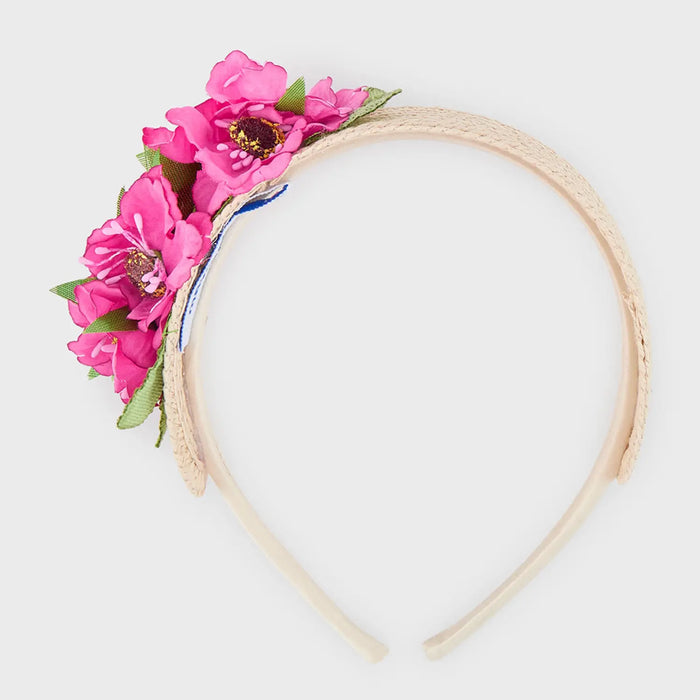 Mayoral pink floral headband - 10921.