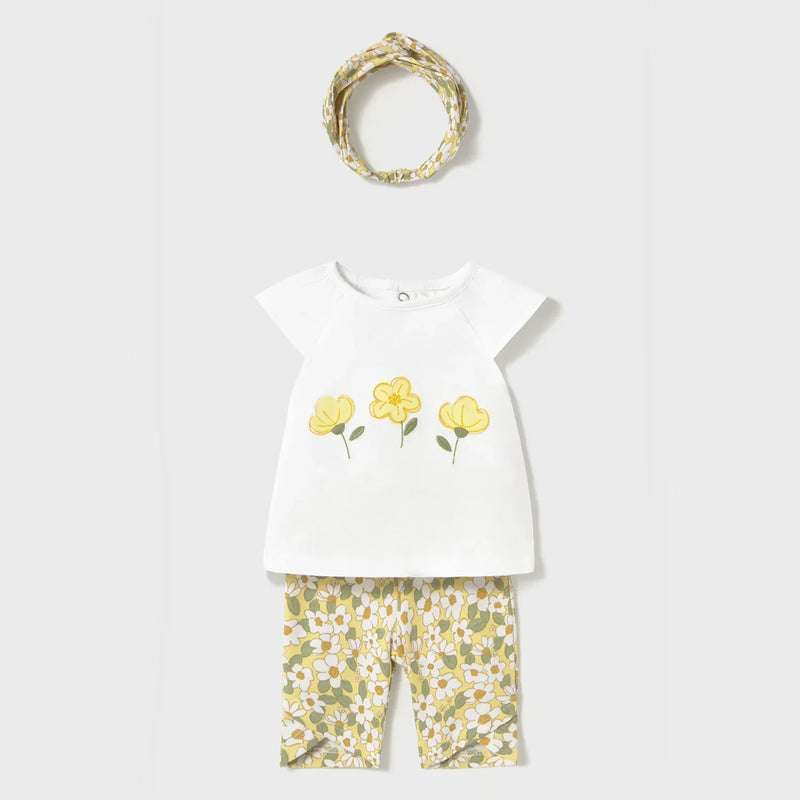 Mayoral yellow floral leggings set - 01763.