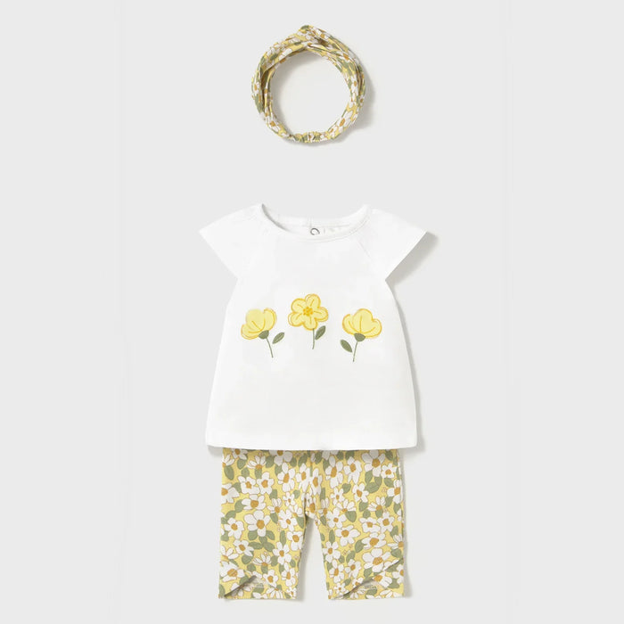 Mayoral yellow floral leggings set - 01763.