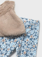 Closer look at the Mayoral floral leggings set.