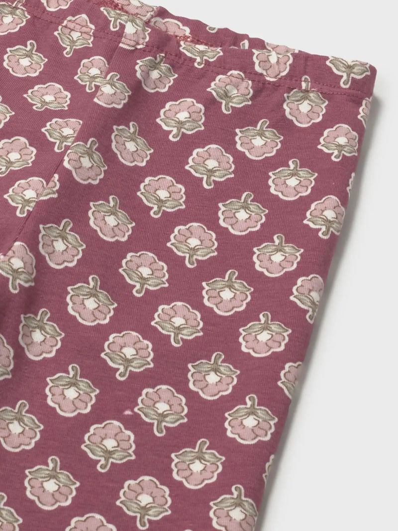 Mayoral pink leggings set with matching floral print headband.