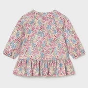 Back of the Mayoral pink floral print dress.