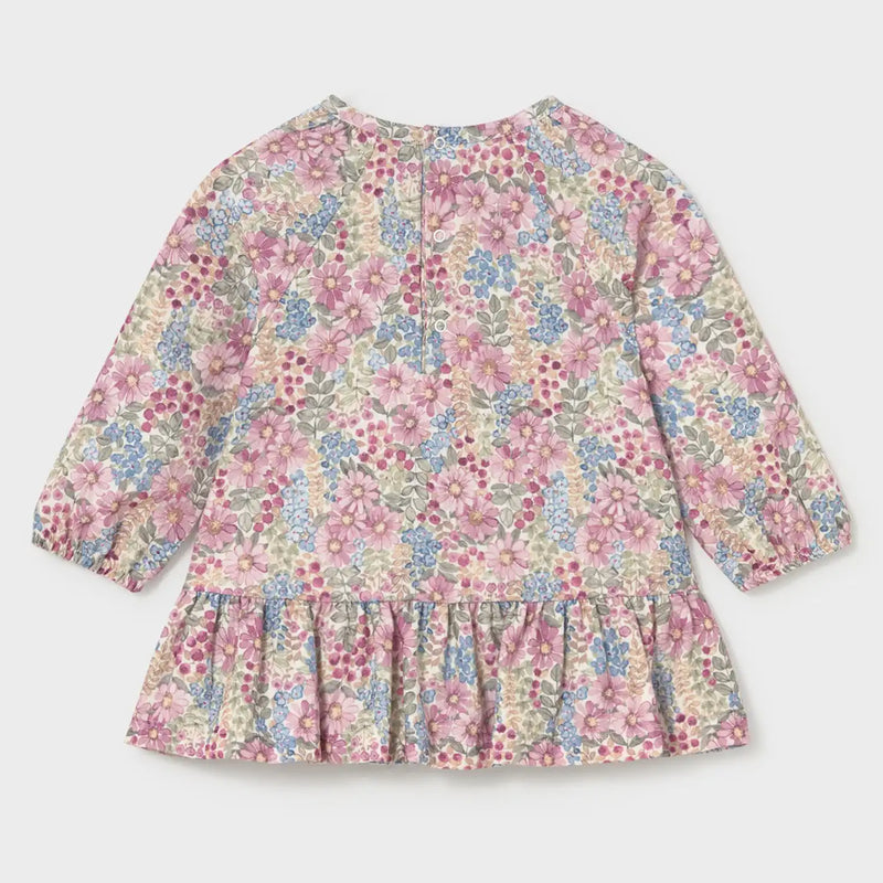 Back of the Mayoral pink floral print dress.
