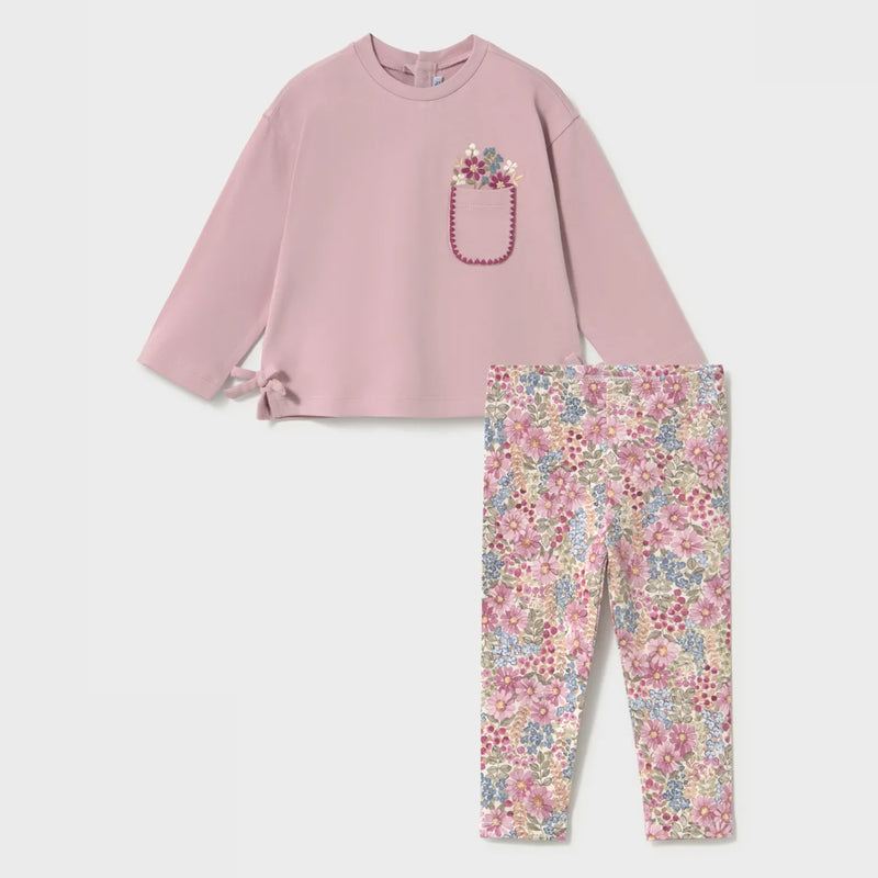 Mayoral baby girl's floral print leggings set - 02087.