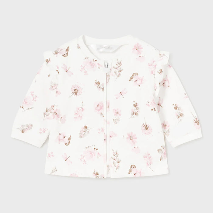 Baby girl's floral print zip up top.