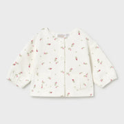 Mayoral zip up top with pink floral print.