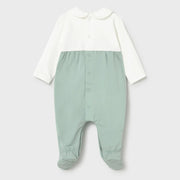 Rear view of the Mayoral flower babygrow set.