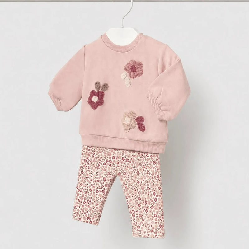 Mayoral Flower Leggings Set - Pink
