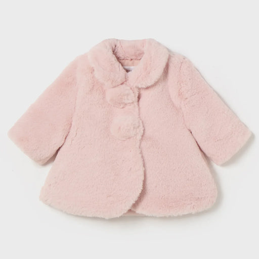 Mayoral pink faux fur coat - 02451.